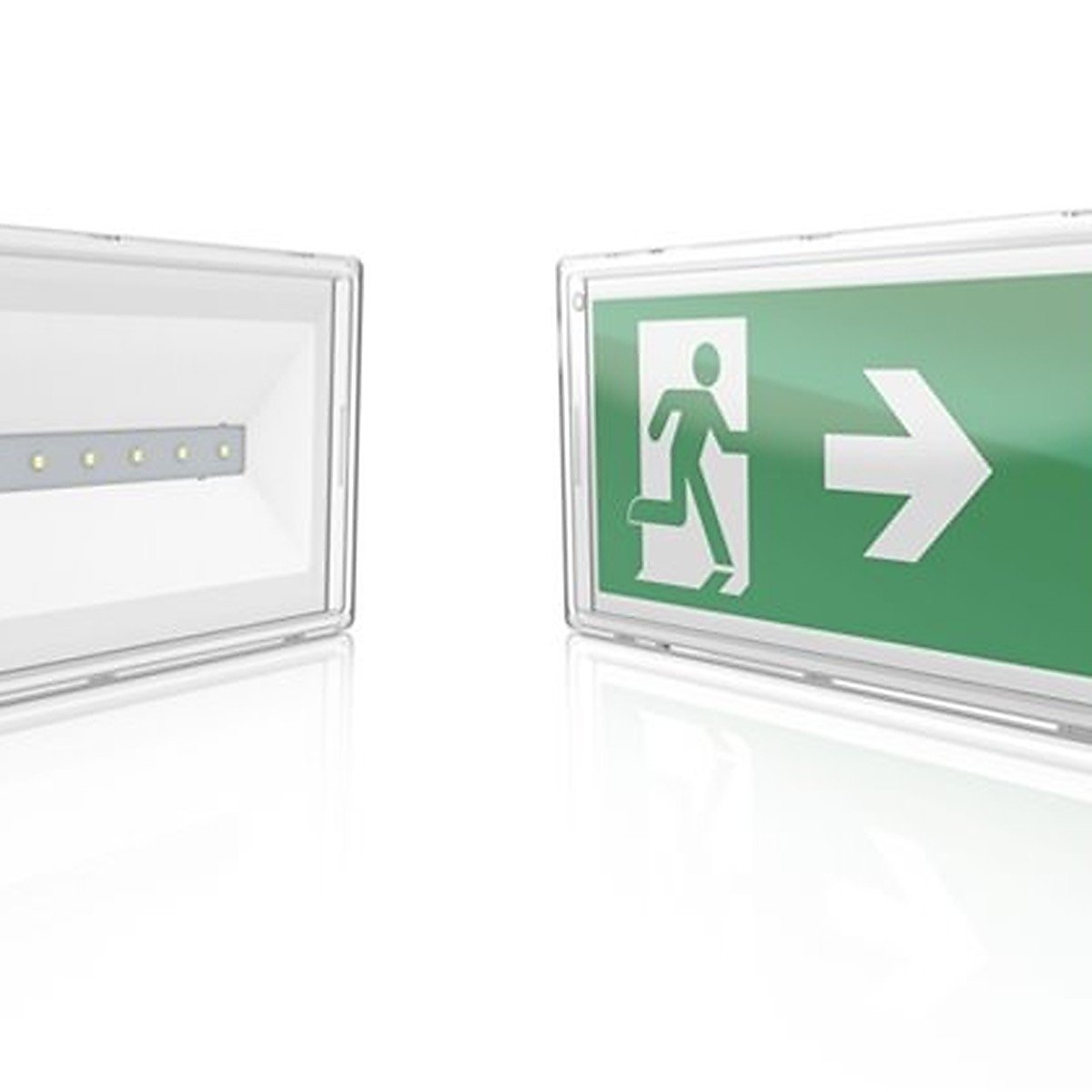 Mackwell EXB2 emergency lighting bulkhead pair — industrial and commercial sites
