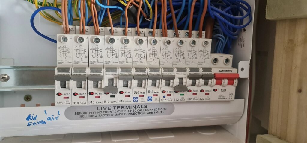 Consumer unit with RCBOs and a 100A main switch