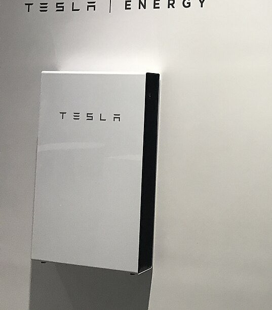 Home battery unit on a wall
